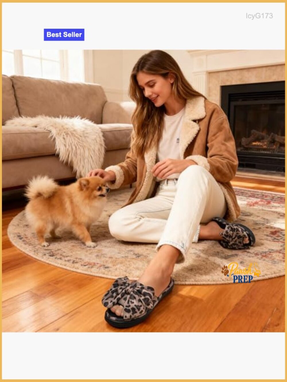 Memory Foam Slide Slippers with Fleece Lining, Indoor Outdoor House Shoes - Picture 3 of 7